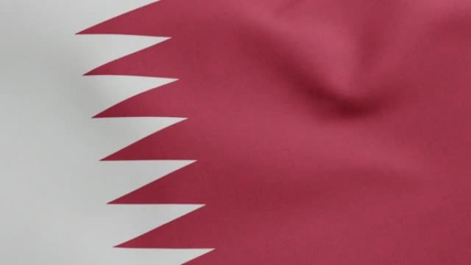 卡塔尔国旗挥舞原色3D渲染，卡塔尔国国旗纺织品，卡塔尔独立日军大衣