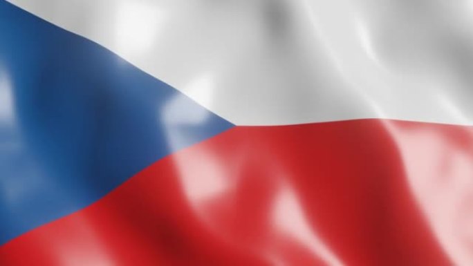 捷克共和国国旗的3d渲染。无尽的国旗在风的背景动画。4k真实感无缝循环动画视频剪辑