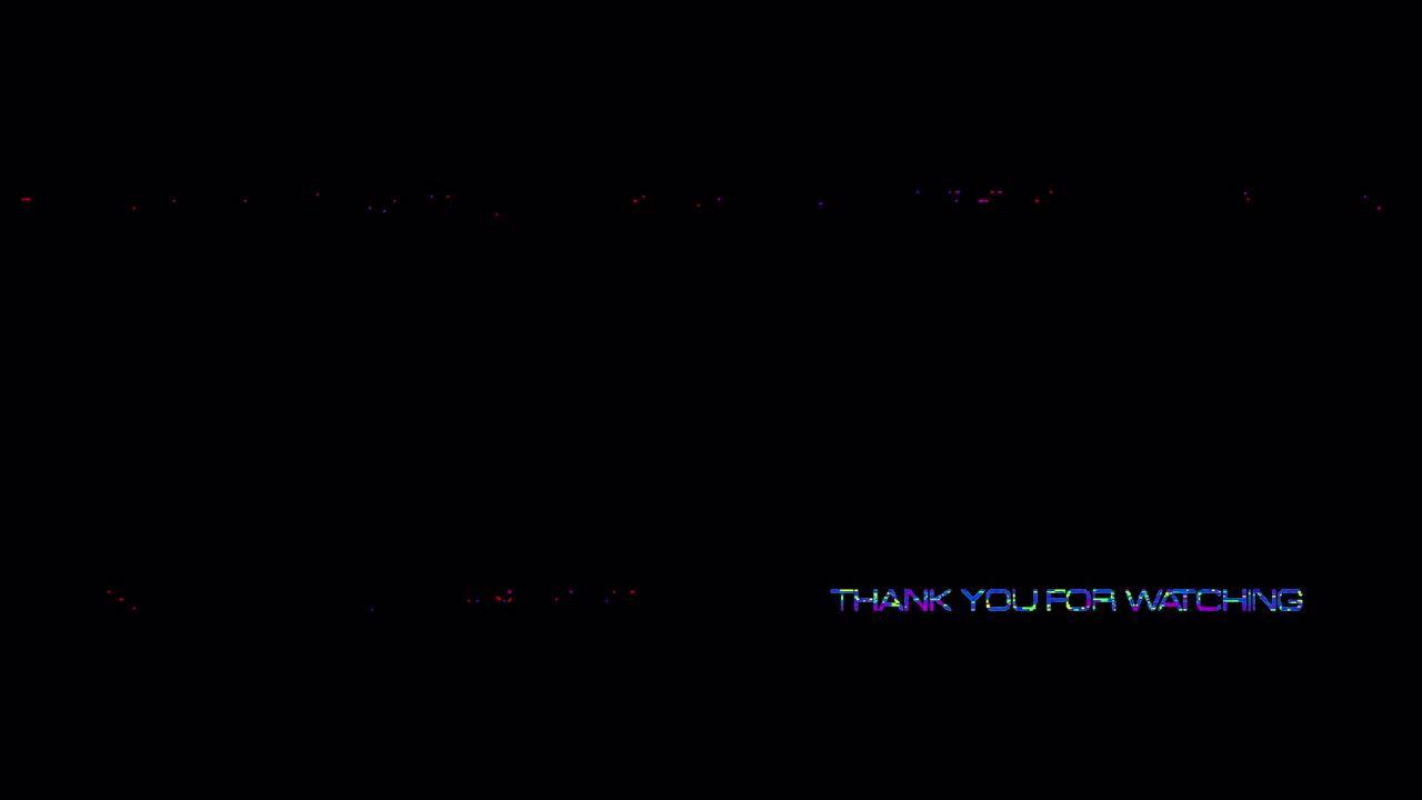 感谢您观看带有蓝光发光循环动画的毛刺文本效果。4K 3D隔离快速时间阿尔法通道ProRes 4444
