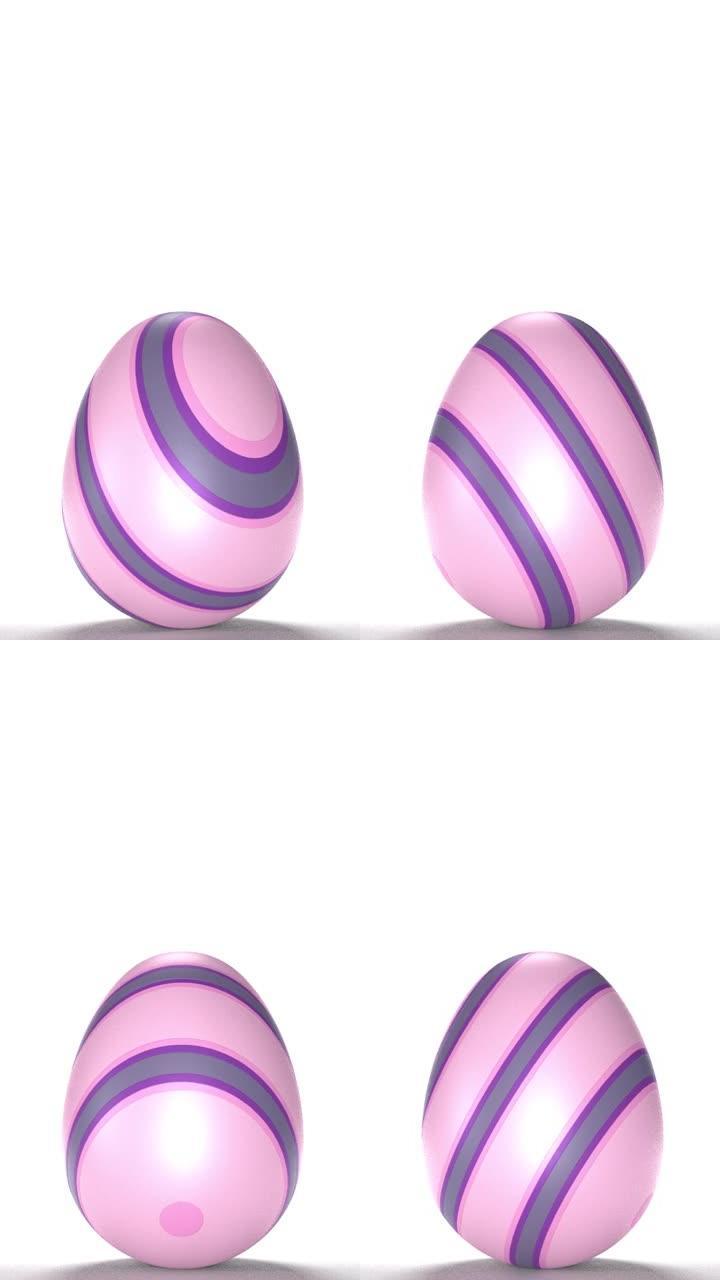 彩色装饰复活节彩蛋隔离在4k分辨率的白色背景上