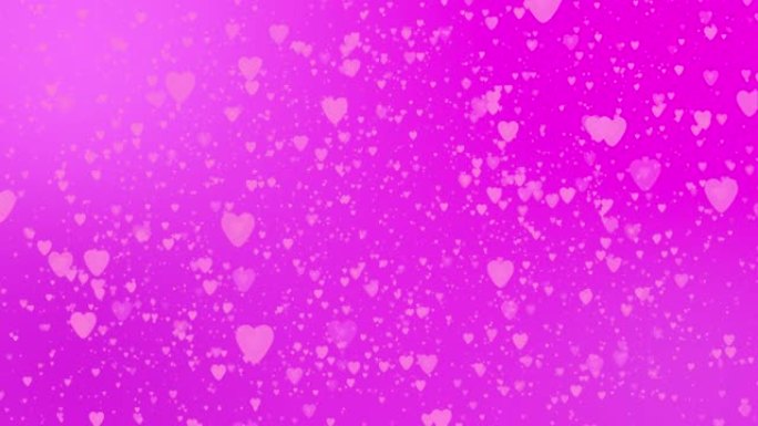 情人节粉红动画心问候爱心。bokeh的节日，火花，情人节的心，情人节，结婚周年无缝循环背景
