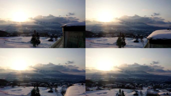 新雪谷美丽的冬天