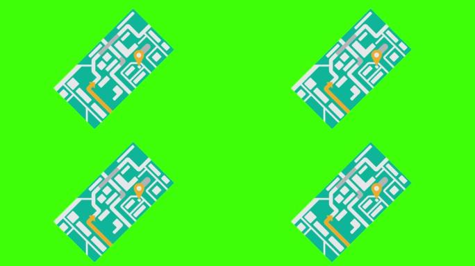 绿色背景上的IT图标动画