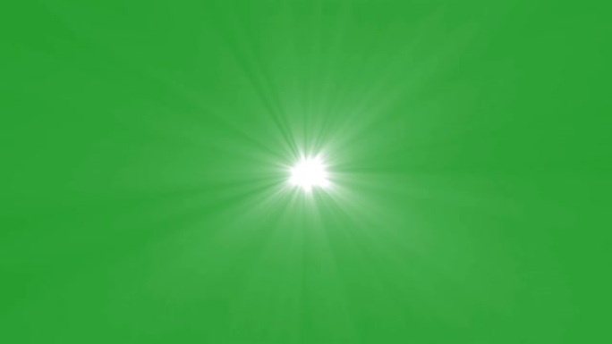 绿色屏幕背景的发光星星运动图形。