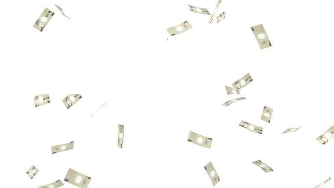 10,000日元比尔和钱跳舞的循环动画 (白色背景)，3DCG