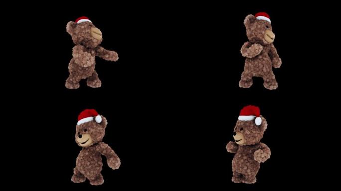 泰迪熊跳舞圣诞节循环阿尔法频道