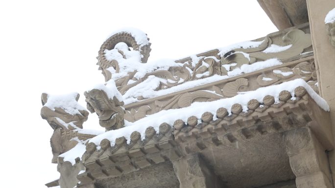 清凉山万佛寺雪景特写