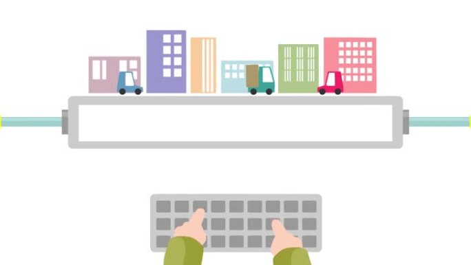 城市和键盘MG卡通动态动画交通