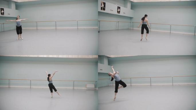 Belelina在彩排时跳得很漂亮。专业芭蕾舞演员。感情。