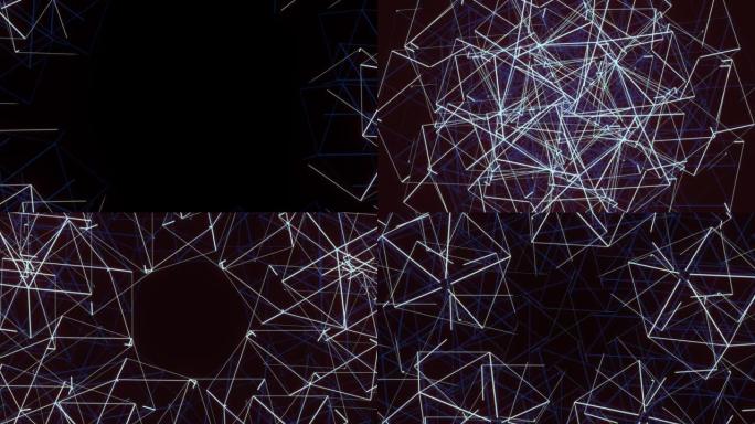 螺旋星线过渡擦拭蒙太奇特效抽象未来技术网络动画音乐视频3D插图