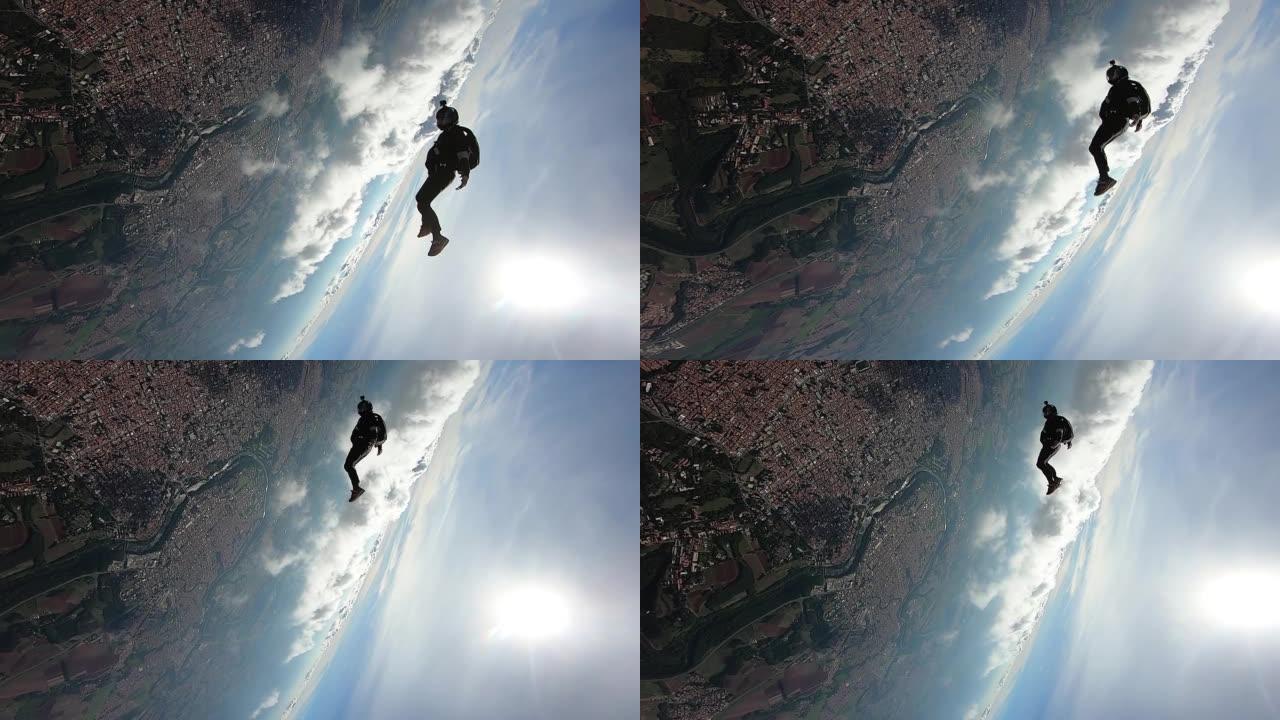 跳伞运动员慢动作