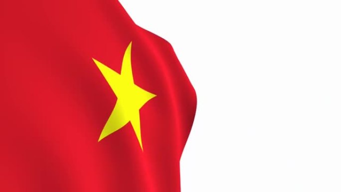 越南国旗的视频。3d越南国旗慢动作视频。国旗在白色的背景下自由飘扬。全高清分辨率视频。特写镜头。