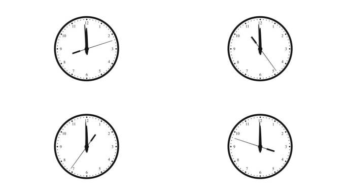 MG动画概念钟表倒计时一分钟凌晨十二点