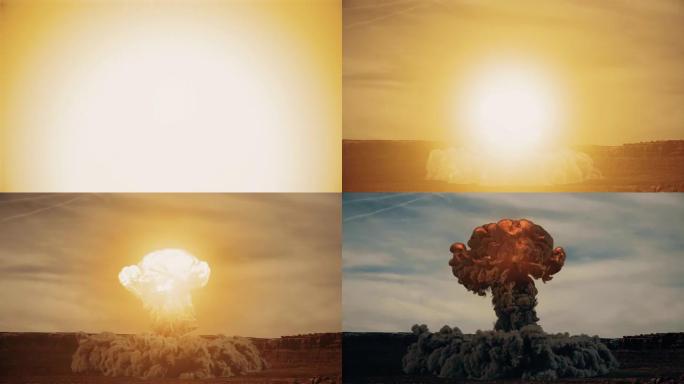 核弹测试库存视频的合成彩色镜头