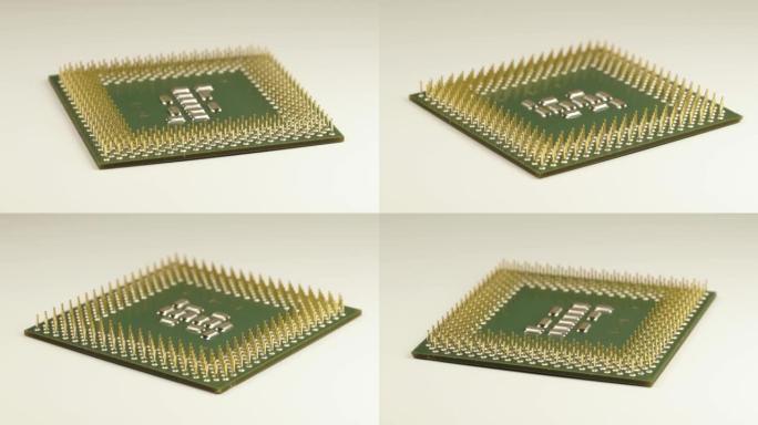 CPU。一个旧处理器2001年在白色背景上释放P III-800。