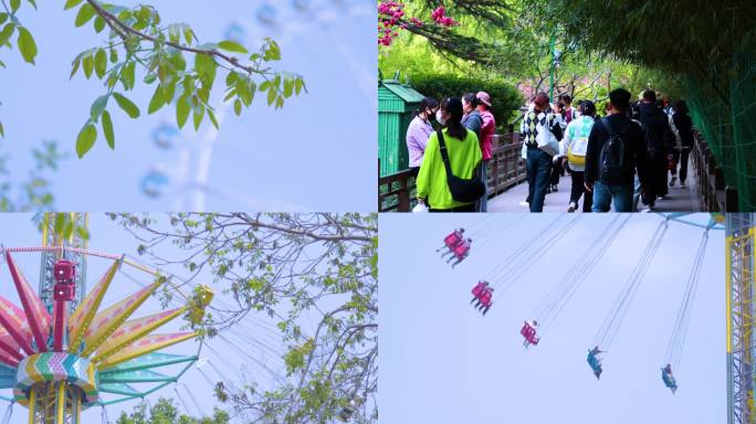 郑州人民公园公园游乐场摩天轮空中云梯