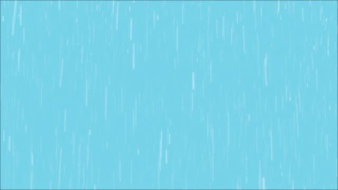 浅蓝色背景上的降雨动画 (无缝循环)
