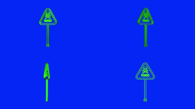 3d freen。标志，标签。运动图形。感叹号。