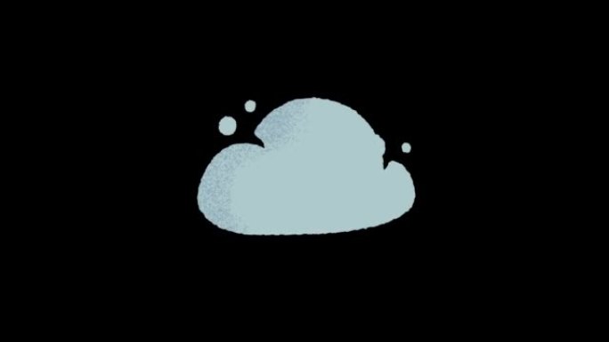多云天气动画，黑色背景上的灰云，4k视频