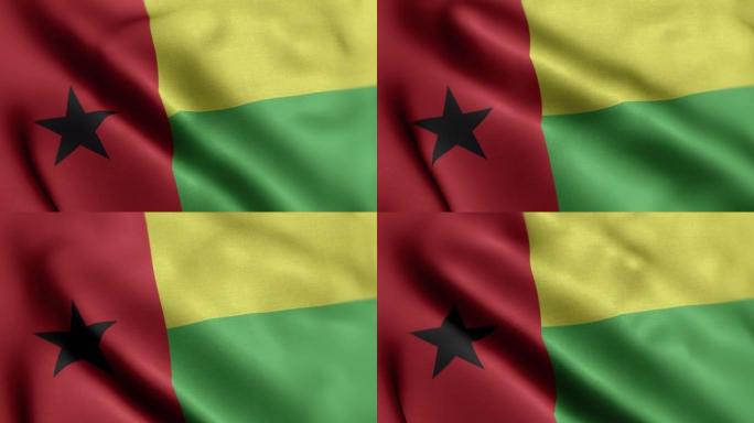 几内亚比绍国旗-几内亚比绍国旗高细节-国旗几内亚比绍波浪图案可循环元素-高分辨率和高细节织物纹理和无