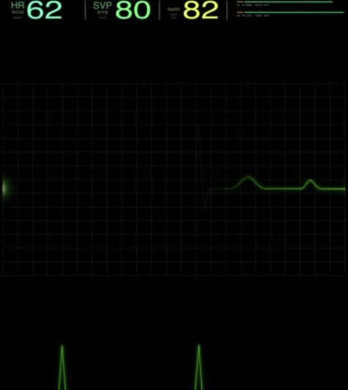 心电图心跳线模拟光点波动竖屏