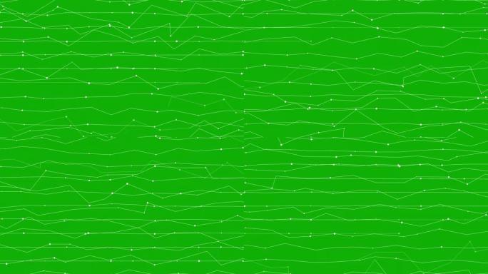 绿色屏幕背景的数字电路线条运动图形