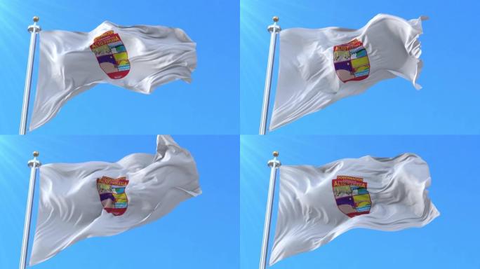 巴拉圭Alto Parana部门旗帜。循环