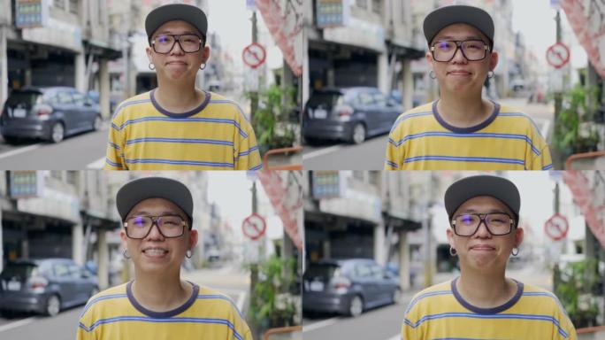 台湾街头的千禧一代男子肖像