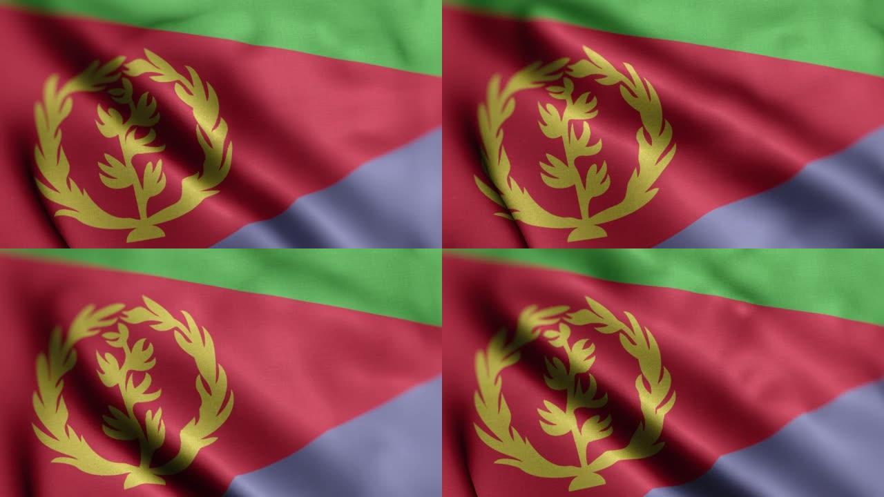 厄立特里亚国旗-厄立特里亚国旗高细节-国旗厄立特里亚波浪图案可循环元素-高分辨率和高细节织物纹理和无