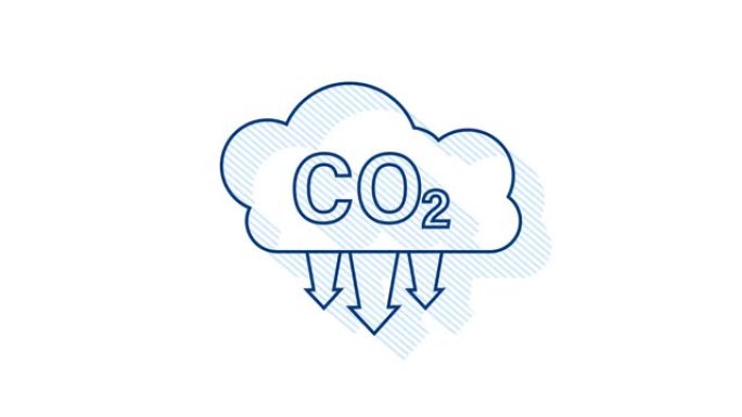 二氧化碳阴影标志。烟雾标志。运动图形