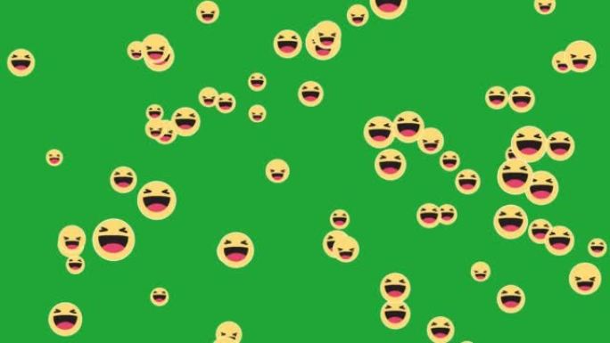 社交媒体哈哈图标动画视频。在绿色屏幕上。