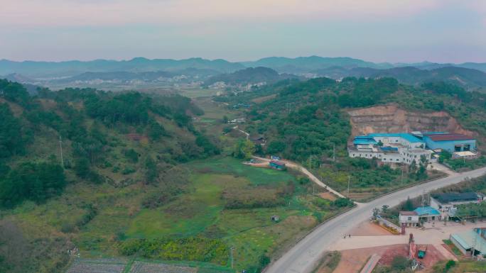 灵山县 农村 广西 航拍 日落 风景