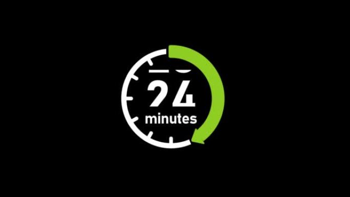 时钟，计时器 (时间通过，等待时间) 动画 (4K) | 60分钟