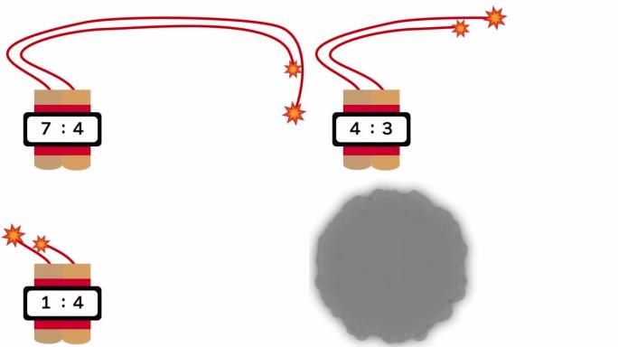 使用10秒计时器 (透明背景) 进行炸药爆炸的动画