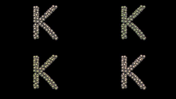 迪斯科球主题字体字母K
