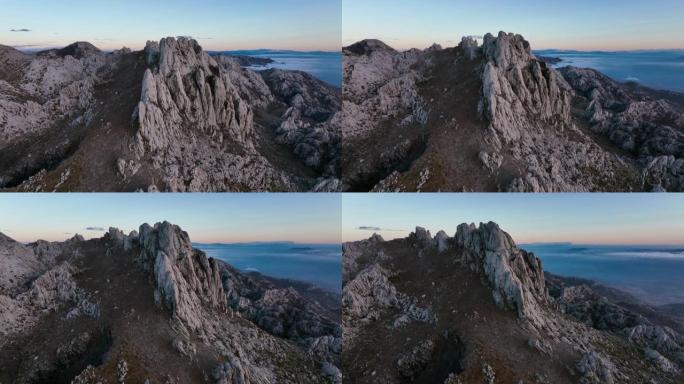 克罗地亚扎达尔县的图洛夫·格雷德石灰岩悬崖