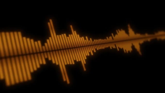 抽象金色声波背景。音频波形抽象音乐波振荡现代。未来声波可视化。