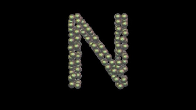 迪斯科球主题字体字母N