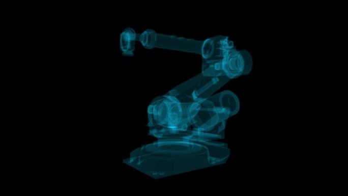 工业机械臂x射线全息图。工业和技术概念
