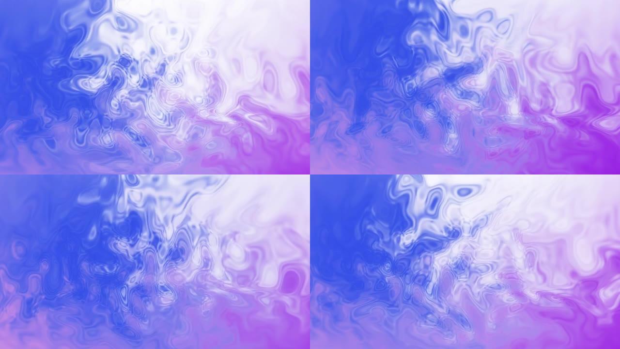 4k抽象流体颜色蓝紫色渐变霓虹灯背景