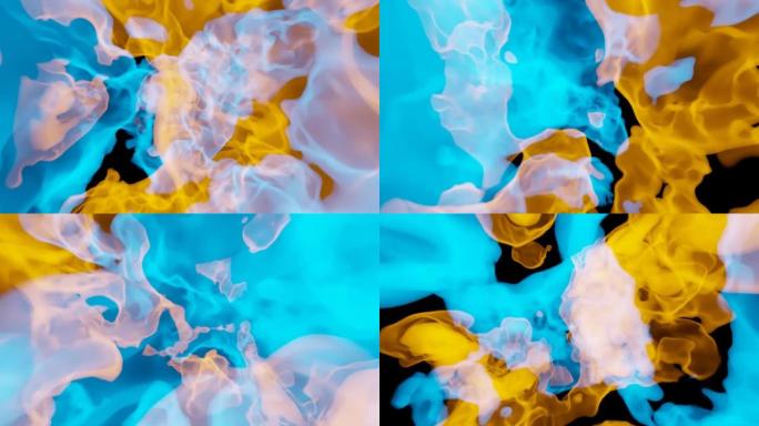多彩抽象云，气，烟，背景。无缝循环。3d渲染。