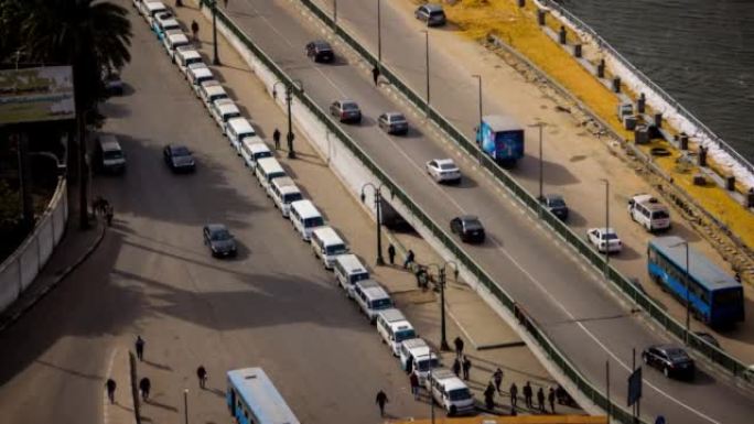 埃及开罗汽车站堵车交通