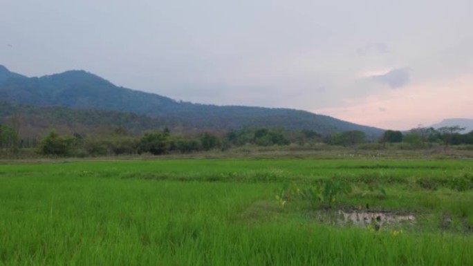 4k日落时泰国北部清迈怀图腾梭湖山脉的电影风景镜头 (3)