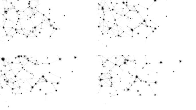 带有连接点和线的抽象几何背景。抽象白色数字背景。网络概念。具有化合物的大数据复合体。3D渲染。