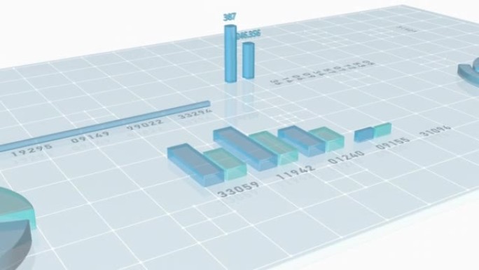 抽象数字表格上的信息图表。统计和分析未来业务的符号。