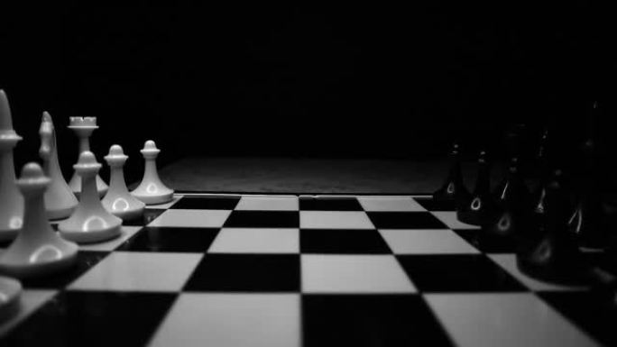 棋盘上的黑白经典棋子黑白视频