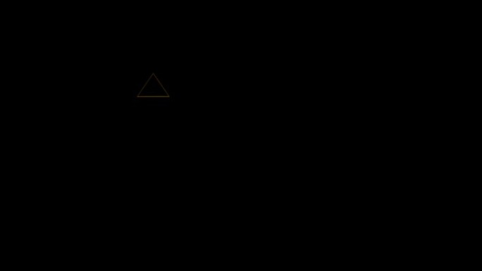 动画黄色几何形状孤立漂浮在黑色背景上。