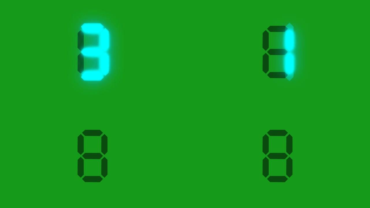数字定时器绿屏运动图形
