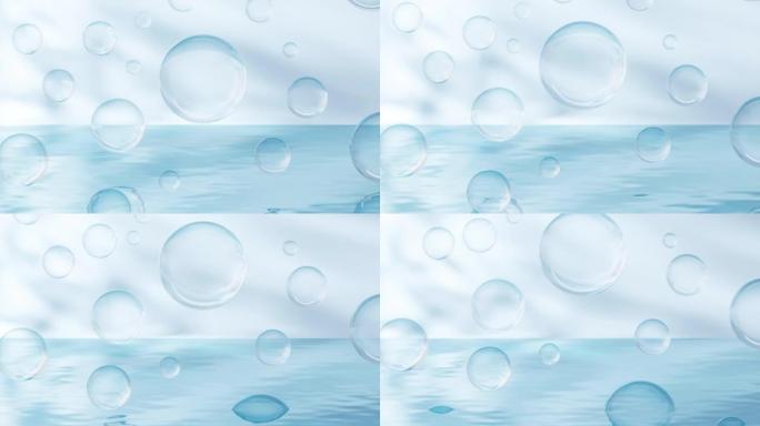水面上的气泡，3d渲染。