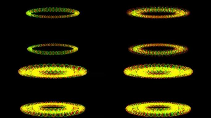 数字彩色圆圈网络CG粒子运动图形